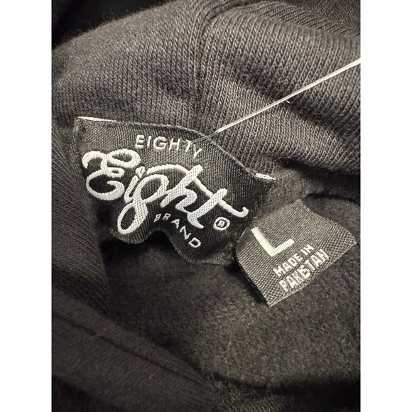 Eighty Eight Brand Hoodie Large‎ Astronaut Outer Space Black NASA Patch Work - Picture 5 of 14